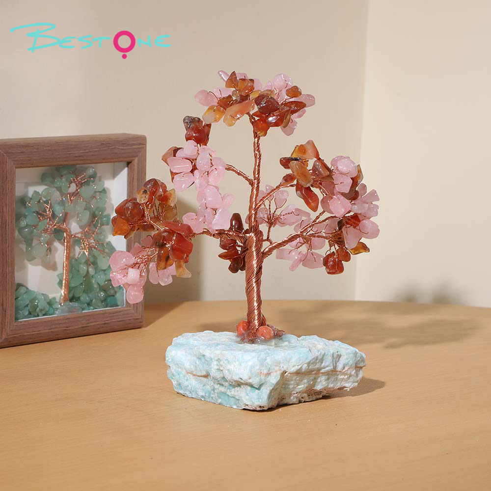 Gemstone Trees on Tourmaline Base – 16×10cm & 12×9cm