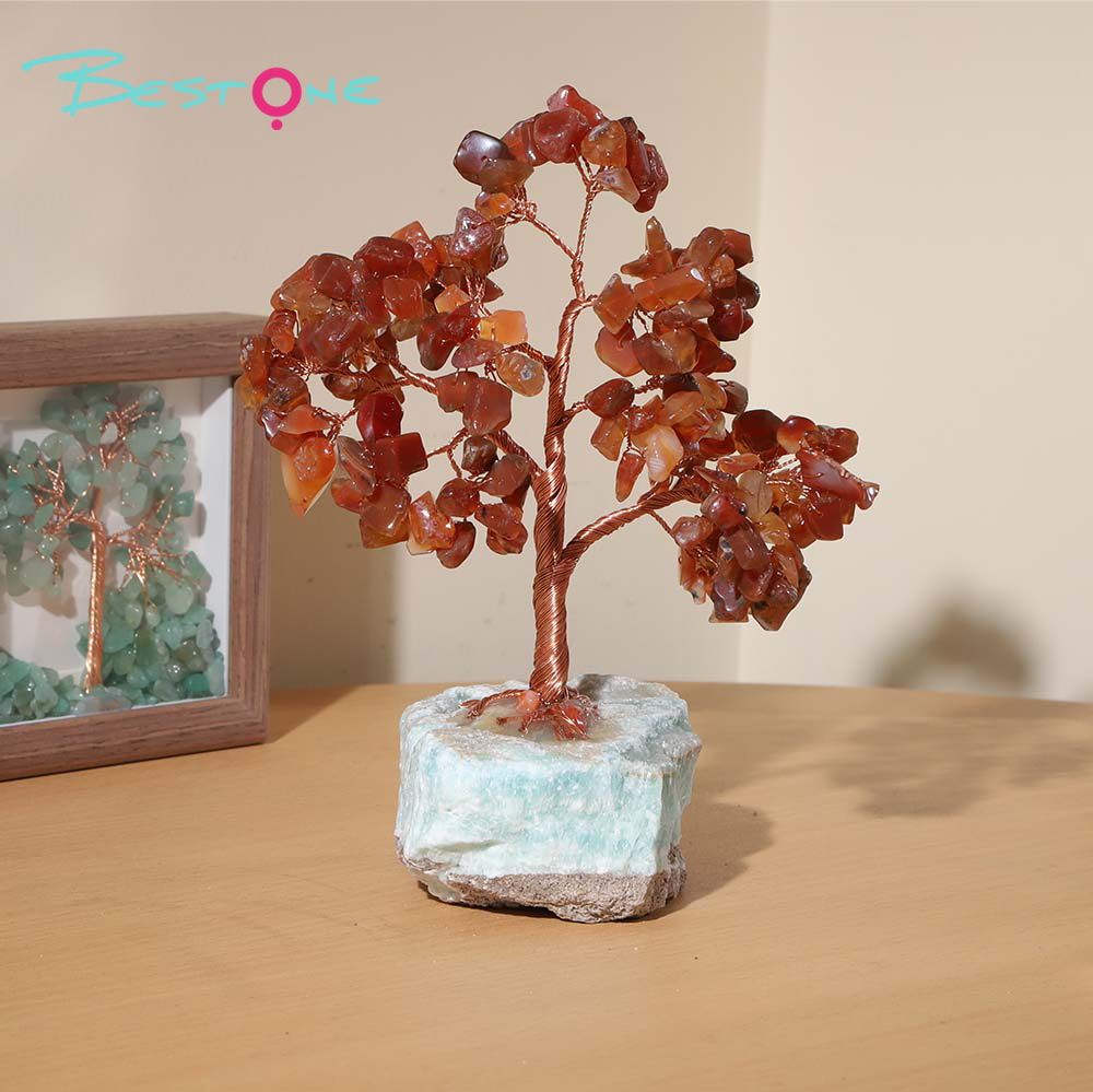 Gemstone Trees on Tourmaline Base – 16×10cm & 12×9cm