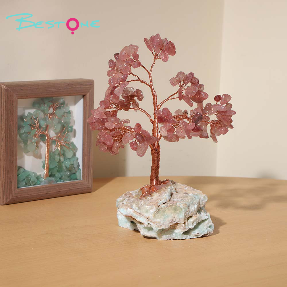 Gemstone Trees on Tourmaline Base – 16×10cm & 12×9cm