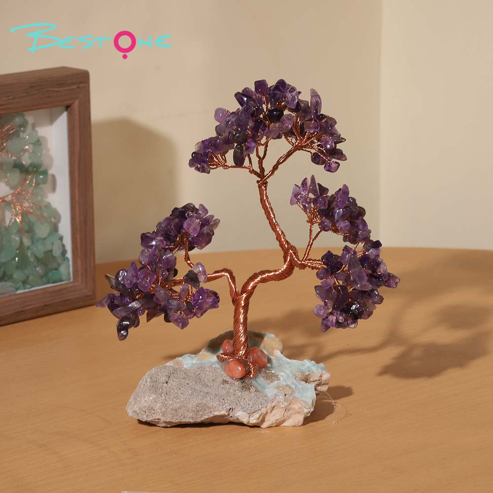 Gemstone Trees on Tourmaline Base – 16×10cm & 12×9cm