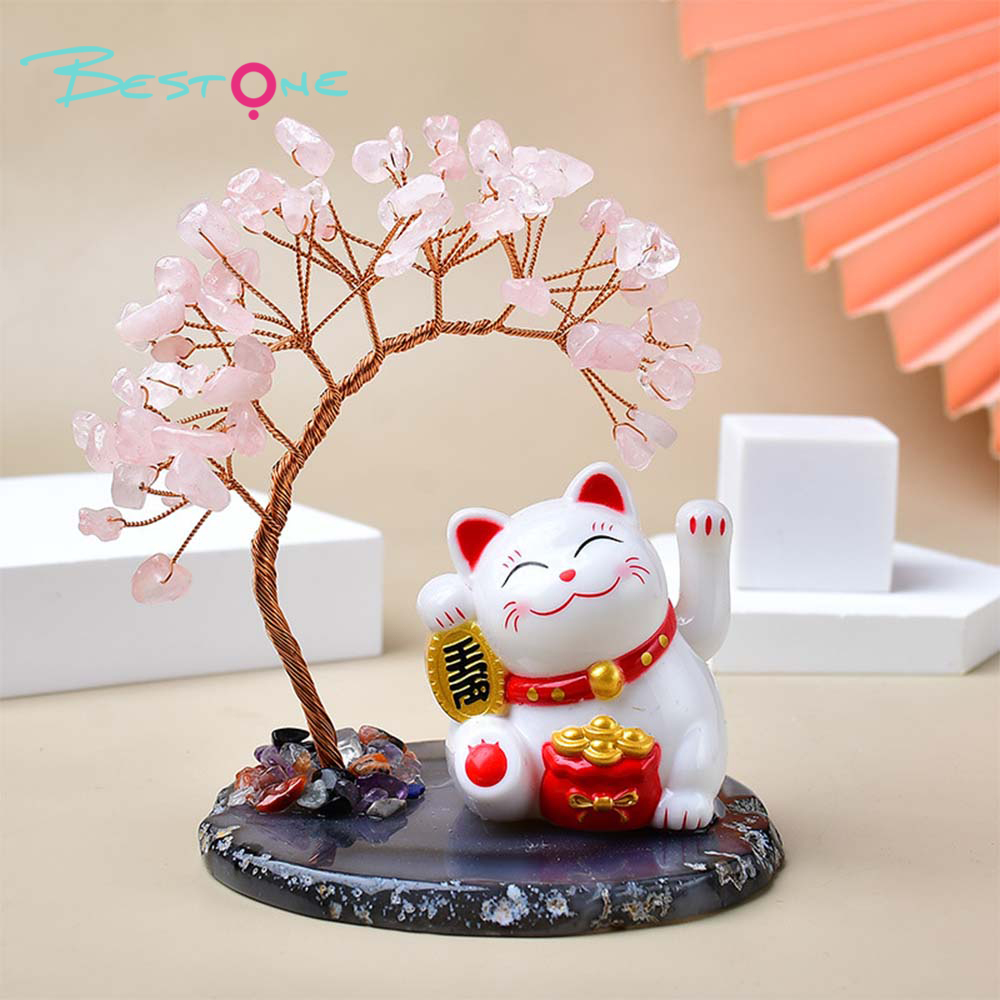 Crystal Fortune Series – Gemstone Tree Ornaments with Lucky Charms