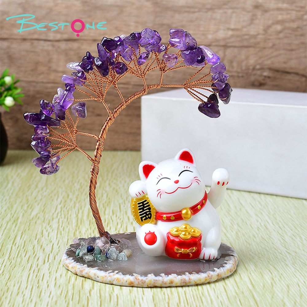 Crystal Fortune Series – Gemstone Tree Ornaments with Lucky Charms