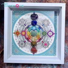 Photo Frame -7 Color Natural Crystal Stone -22*22cm
