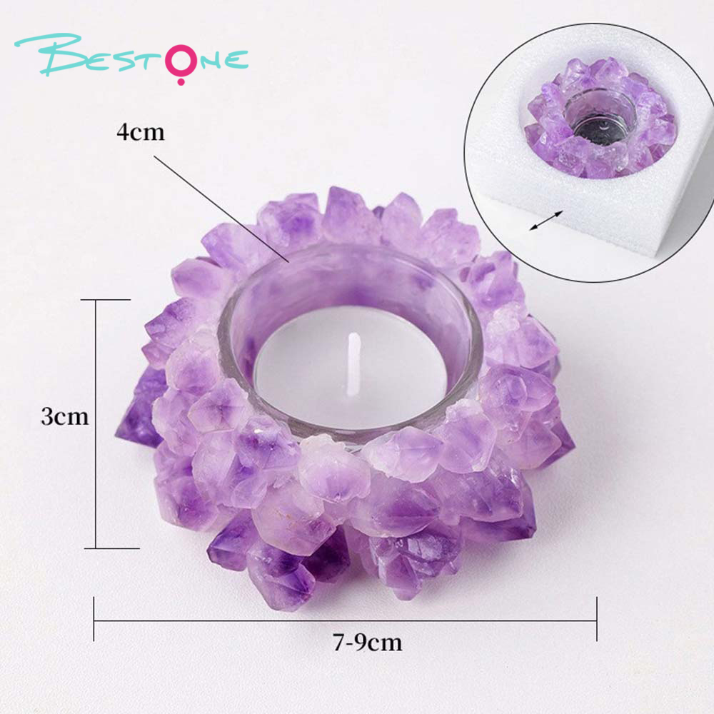 Crystal Glow Series – Raw Stone Candle Holders