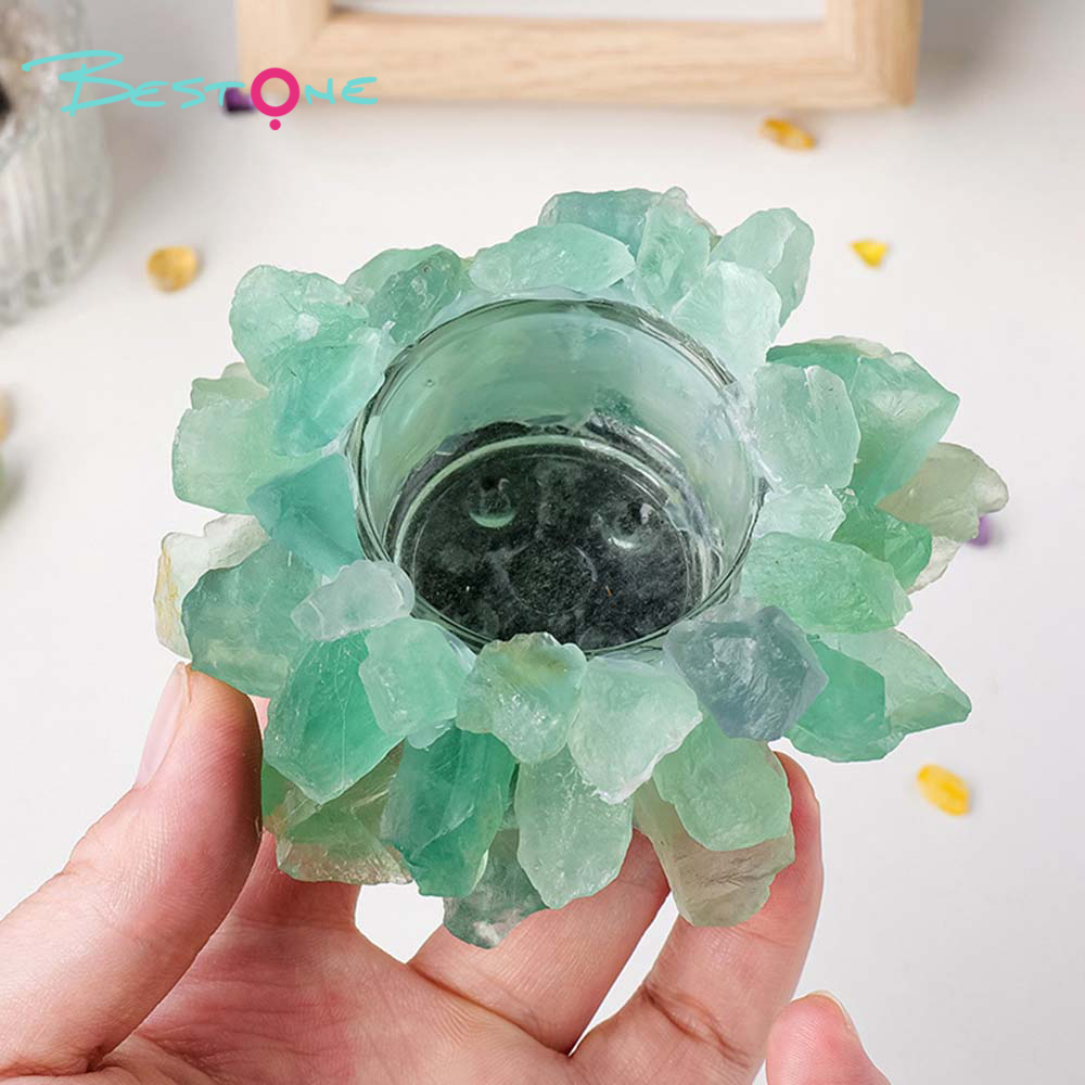 Crystal Glow Series – Raw Stone Candle Holders