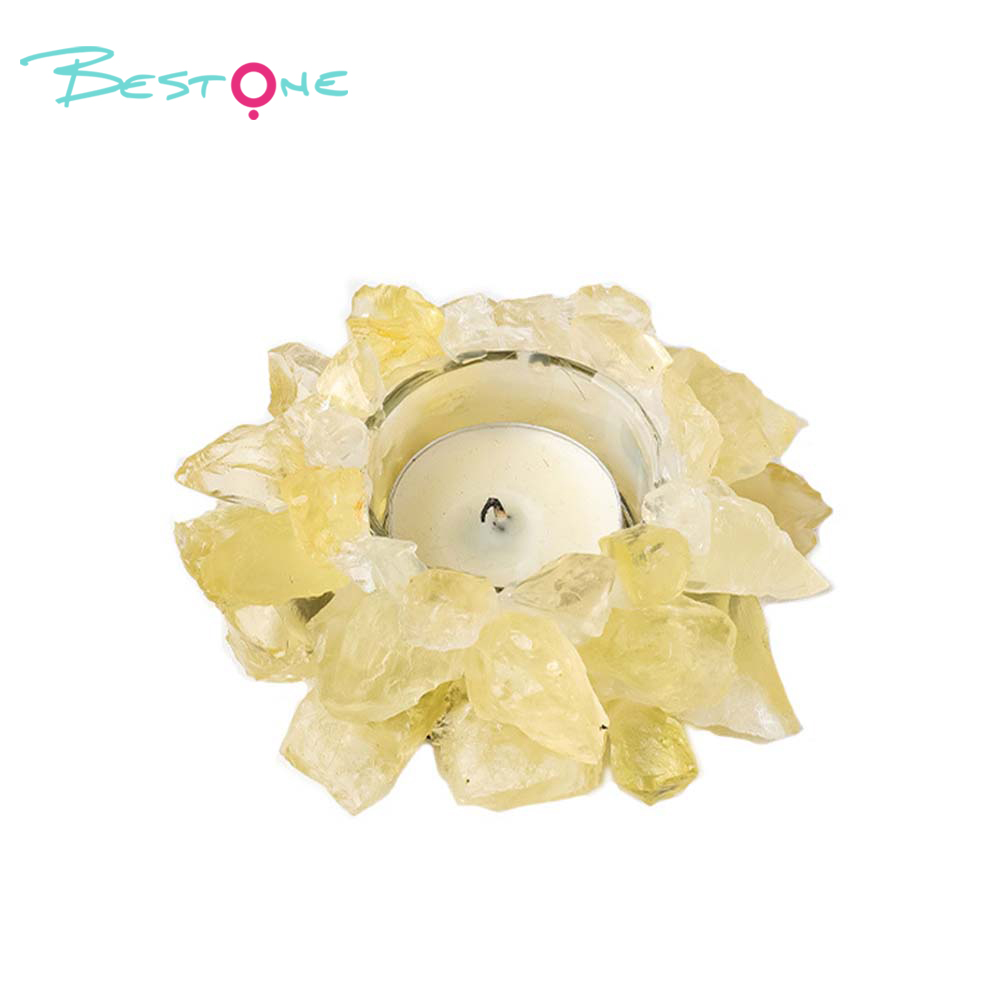 Crystal Glow Series – Raw Stone Candle Holders