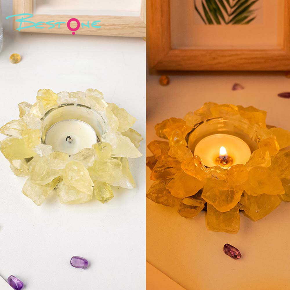Crystal Glow Series – Raw Stone Candle Holders