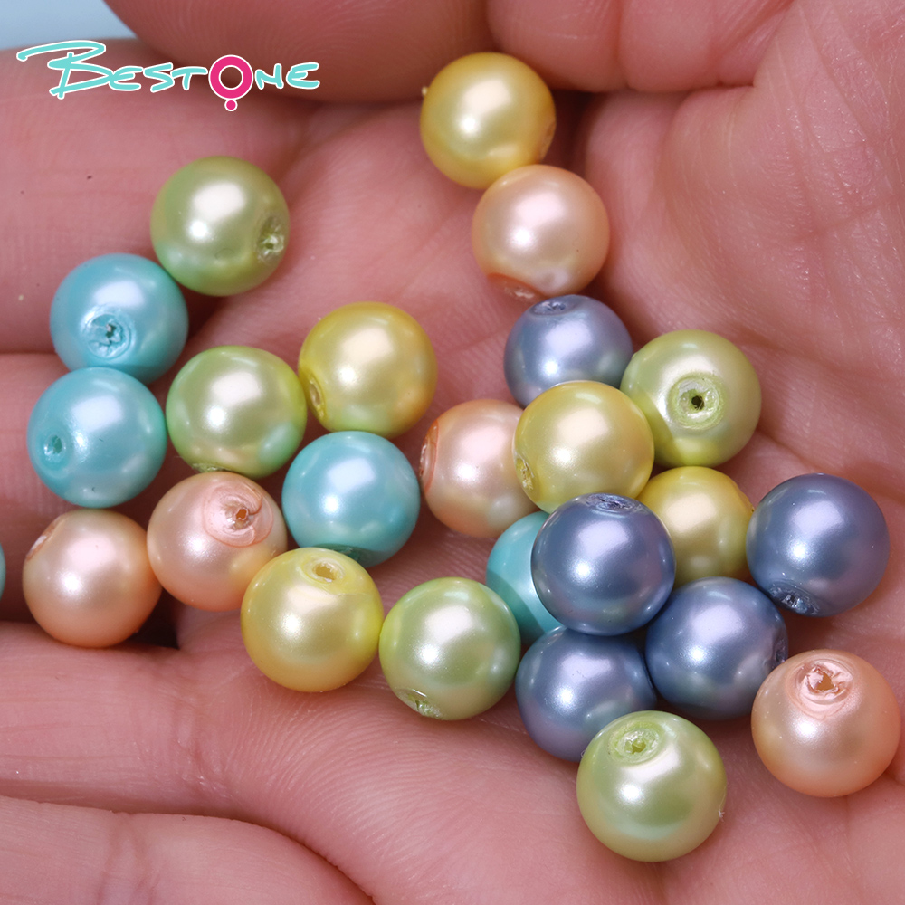 6 mm Mixed‑Color Drilled Plastic Beads