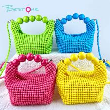 Customizable Woven Beaded Handbag – Pillow Shape – 15×7×12cm – Multiple Colors Available