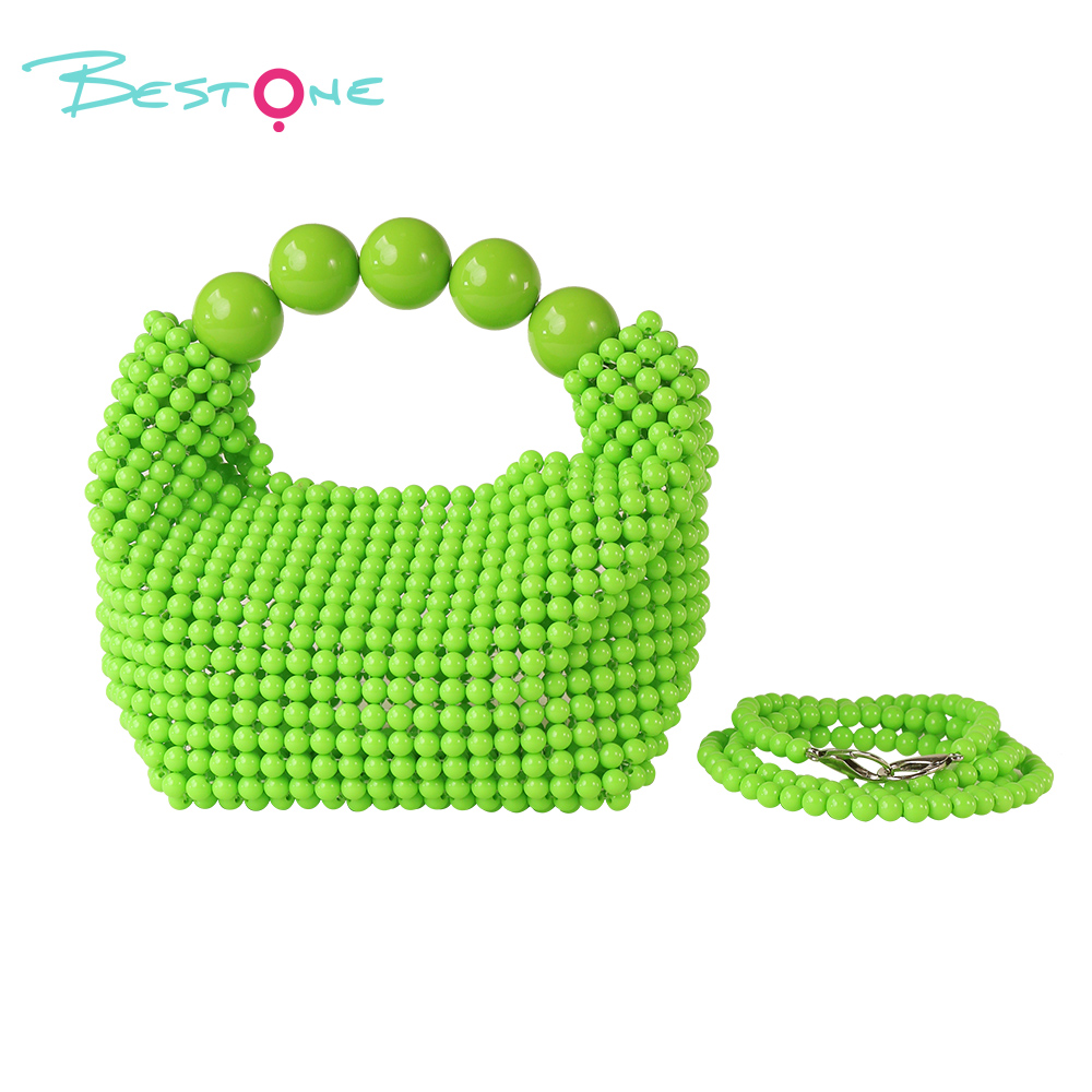 Customizable Woven Beaded Handbag – Pillow Shape – 15×7×12cm – Multiple Colors Available