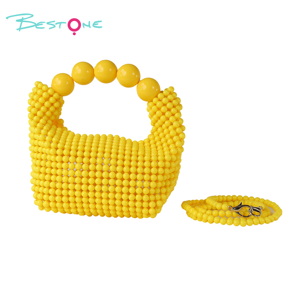 Customizable Woven Beaded Handbag – Pillow Shape – 15×7×12cm – Multiple Colors Available