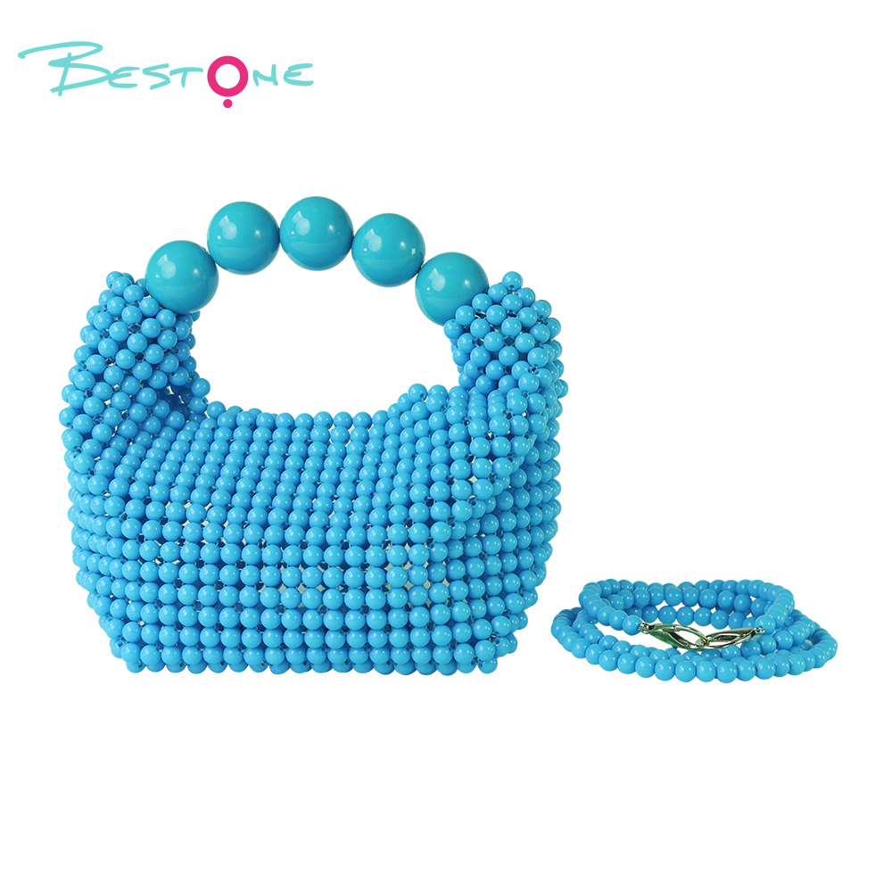Customizable Woven Beaded Handbag – Pillow Shape – 15×7×12cm – Multiple Colors Available