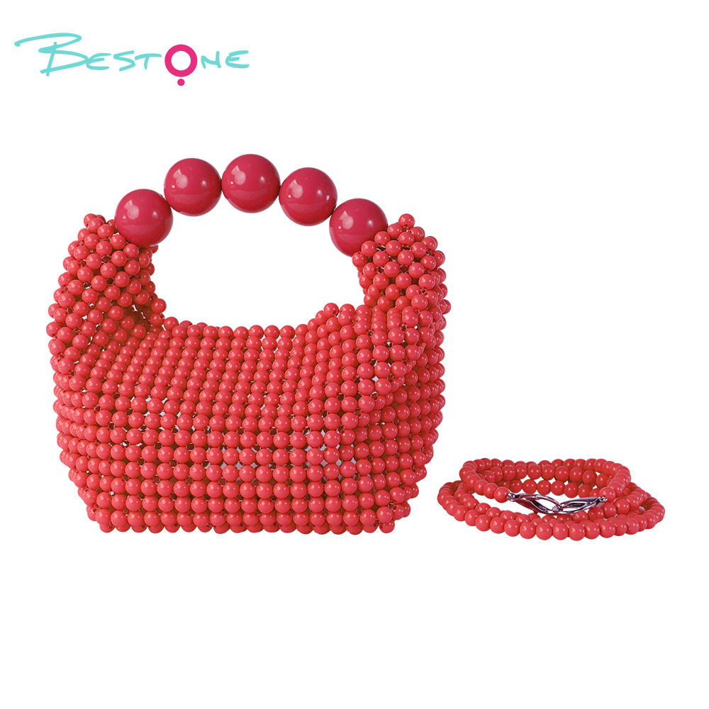 Customizable Woven Beaded Handbag – Pillow Shape – 15×7×12cm – Multiple Colors Available