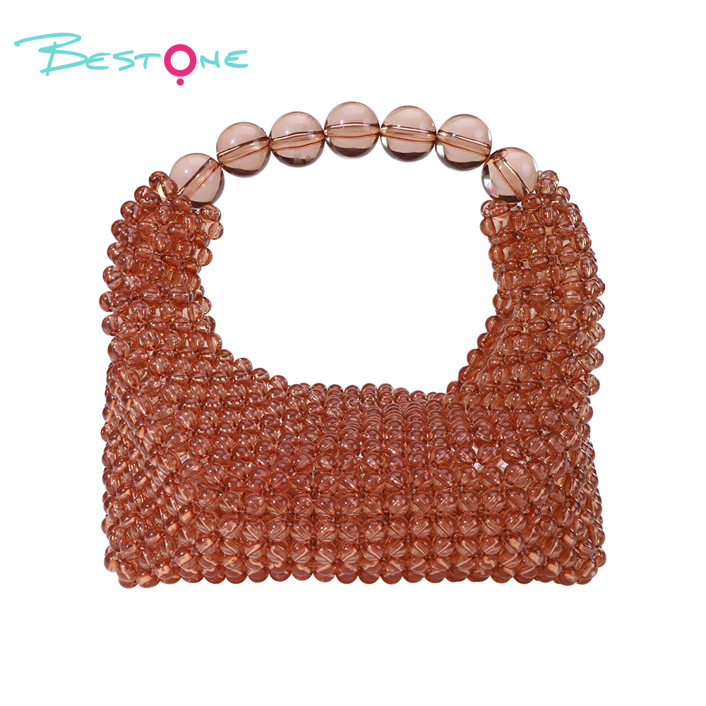 Customizable Woven Beaded Handbag – Pillow Shape – 15×7×12cm – Multiple Colors Available