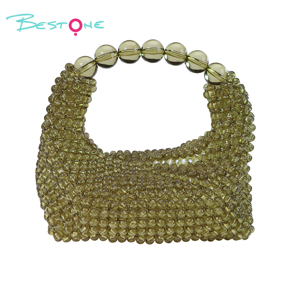 Customizable Woven Beaded Handbag – Pillow Shape – 15×7×12cm – Multiple Colors Available