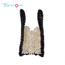 Colorblock Small Daisy Pearl Handwoven Beaded Handbag – 24×6×14cm