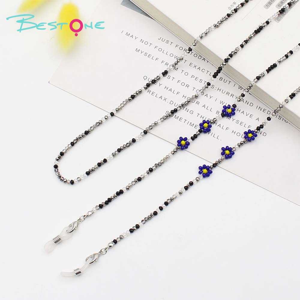 Handcrafted Beaded Eyeglass Chain with Floral Accents – 70cm – Mixed Color Styles Available