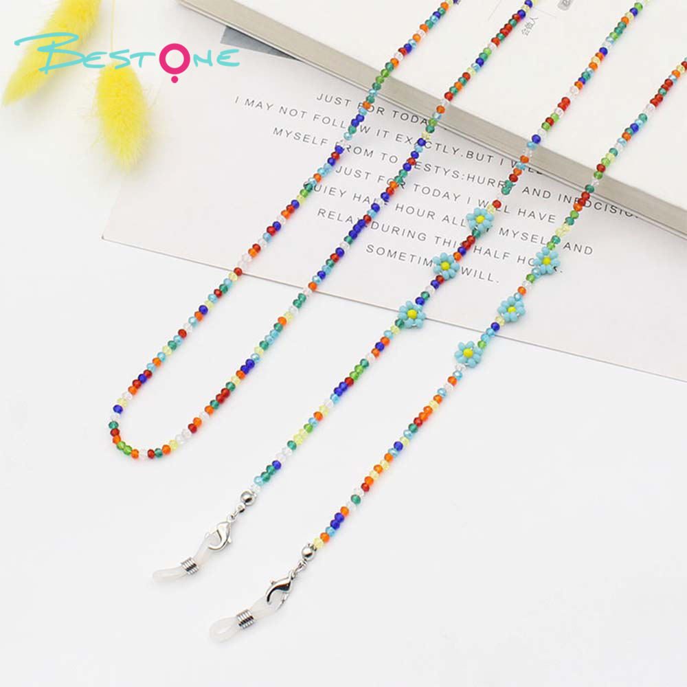 Handcrafted Beaded Eyeglass Chain with Floral Accents – 70cm – Mixed Color Styles Available