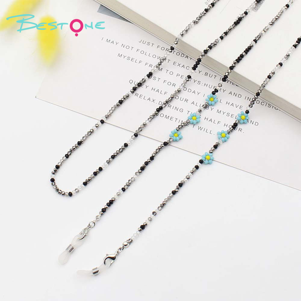 Handcrafted Beaded Eyeglass Chain with Floral Accents – 70cm – Mixed Color Styles Available