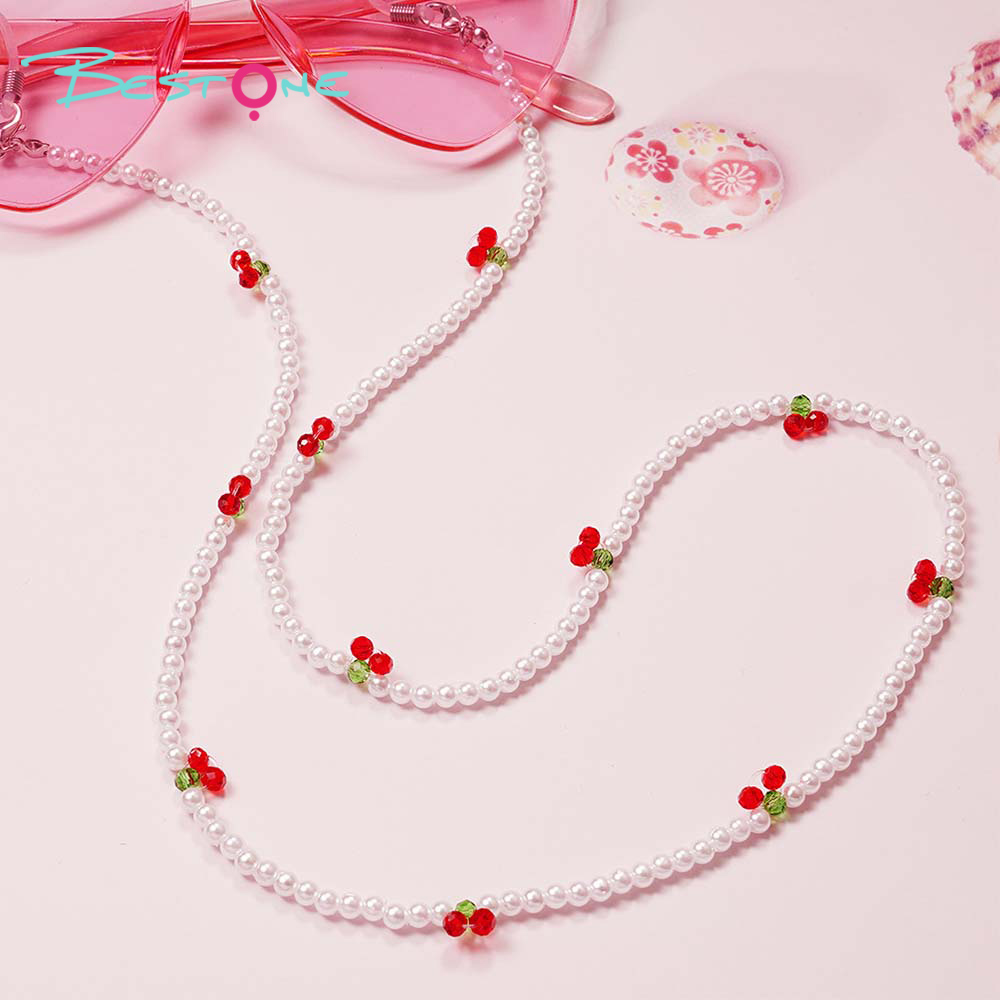 Cherry Beaded Eyeglass Chain – Handcrafted Acrylic – 70cm – Color Variants Available