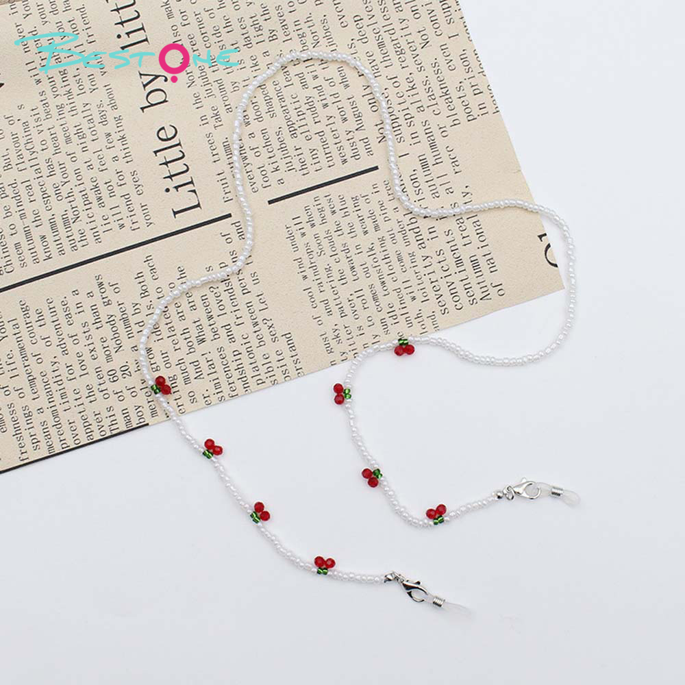 Cherry Beaded Eyeglass Chain – Handcrafted Acrylic – 70cm – Color Variants Available