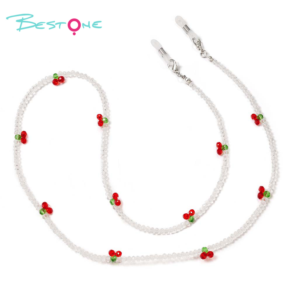 Cherry Beaded Eyeglass Chain – Handcrafted Acrylic – 70cm – Color Variants Available