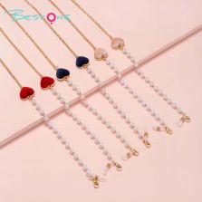 Vintage-Style Eyeglass Chain with Minimalist Heart Design – 85cm – Multiple Colors Available