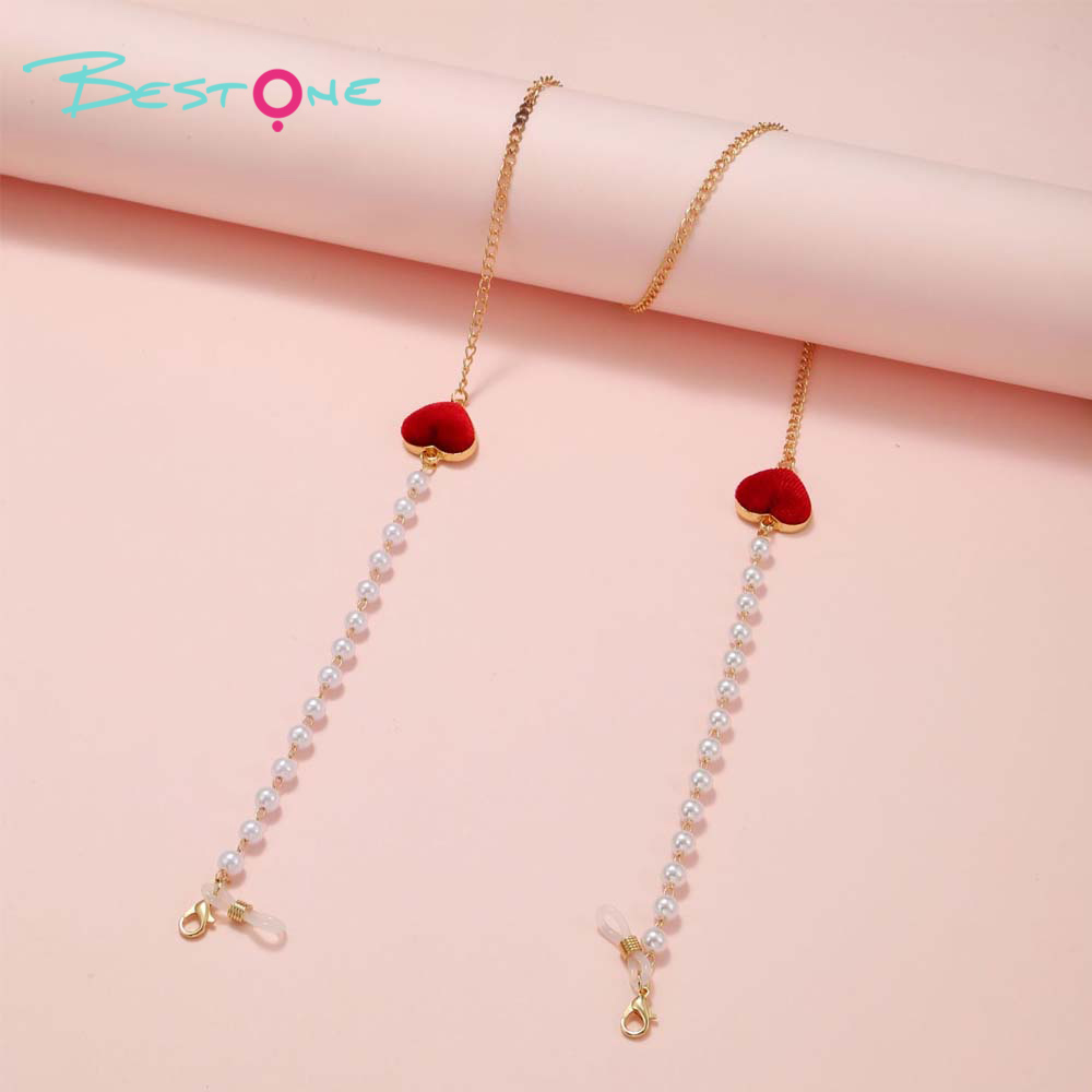 Vintage-Style Eyeglass Chain with Minimalist Heart Design – 85cm – Multiple Colors Available