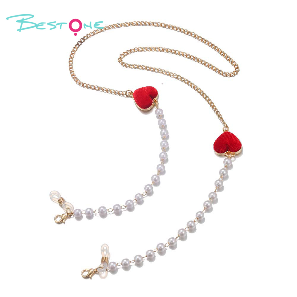 Vintage-Style Eyeglass Chain with Minimalist Heart Design – 85cm – Multiple Colors Available