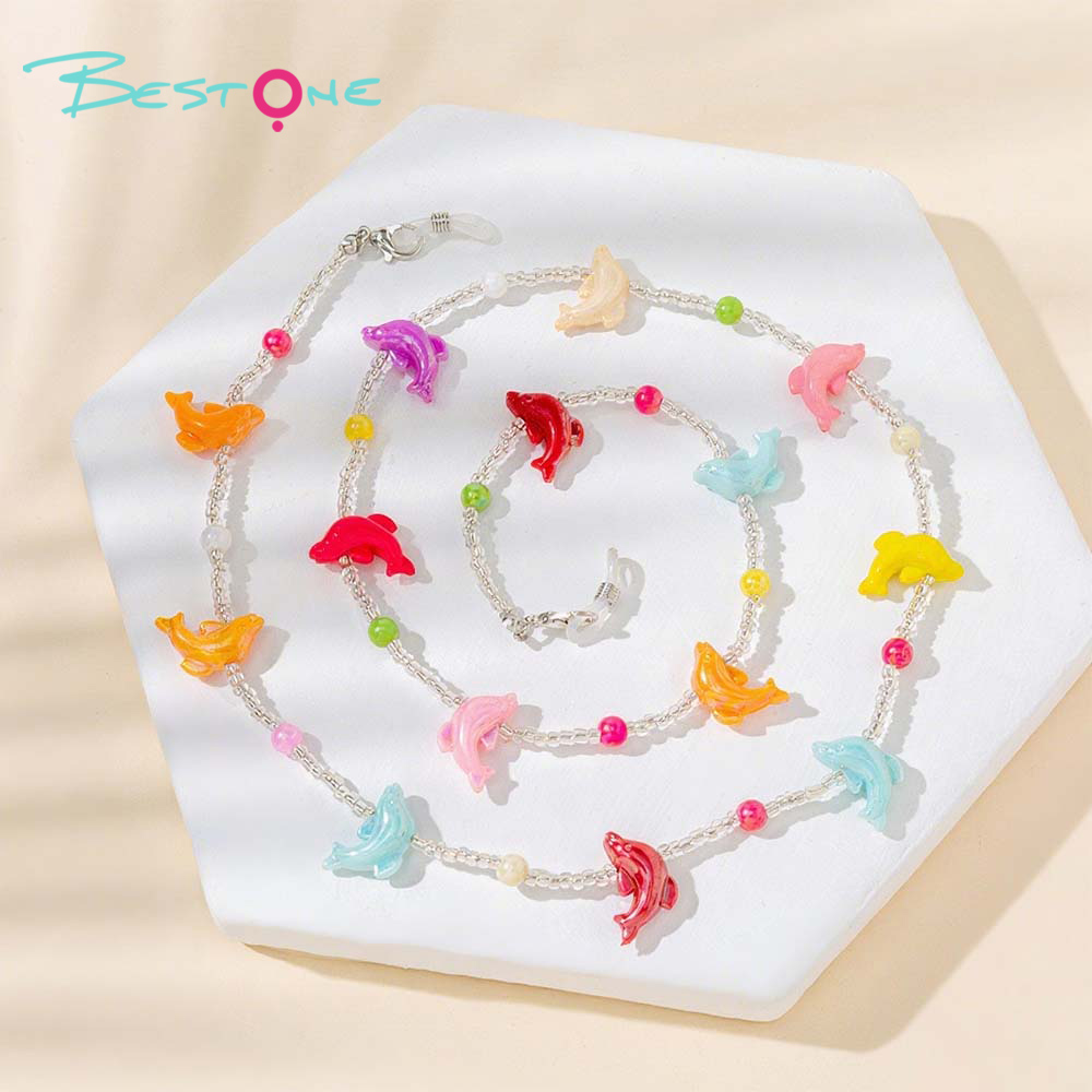 Colorful Acrylic + CCB Multifunctional Chain – 72cm – Dolphin / Bow / Bead Styles