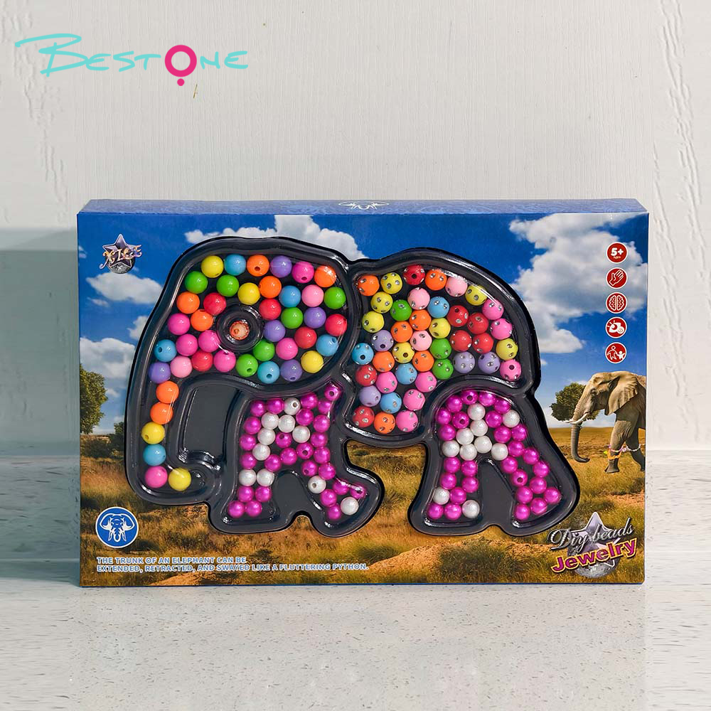 DIY Kids Bracelet Bead Kit – Acrylic – Animal Themes – 17×25cm Box