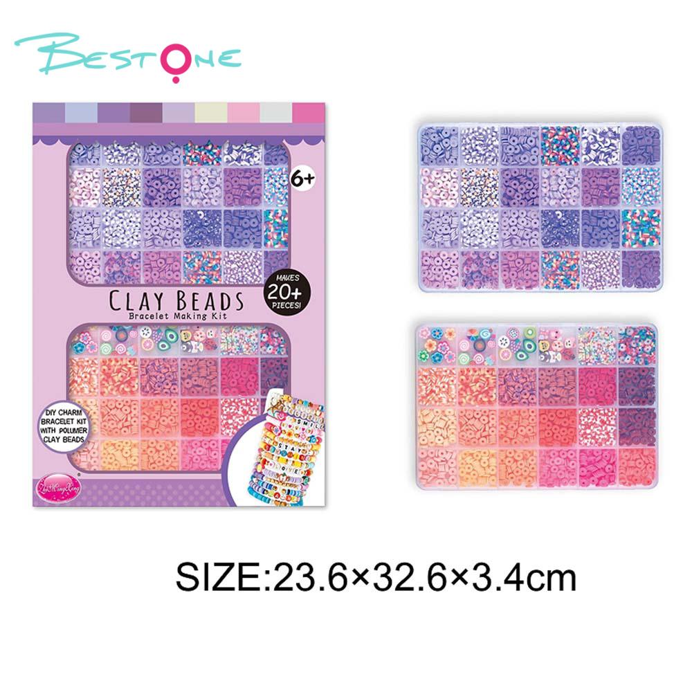 POLUMER Clay Beads DIY Bracelet Kit – 3 Color Variants – Customizable Gift Set