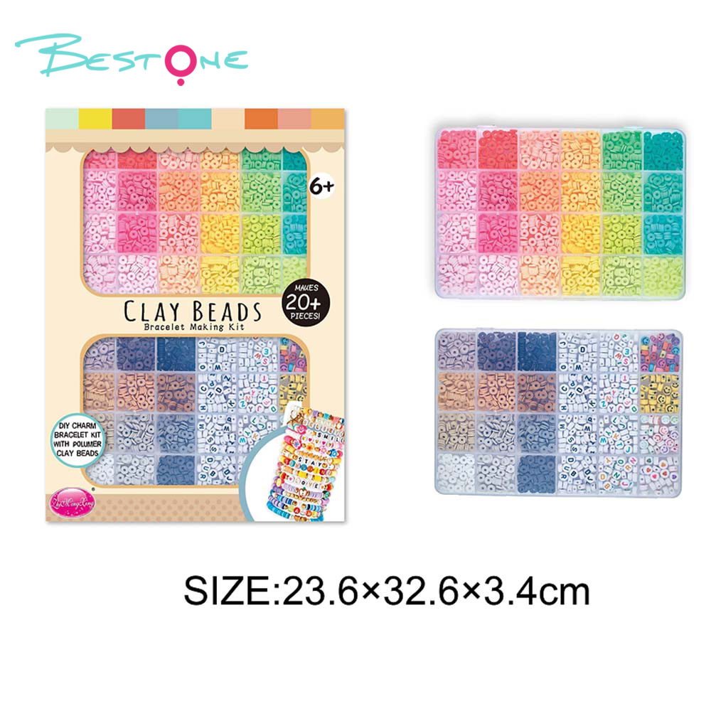 POLUMER Clay Beads DIY Bracelet Kit – 3 Color Variants – Customizable Gift Set