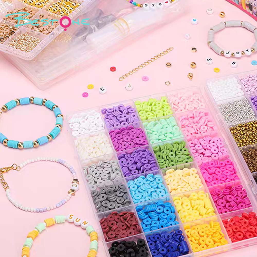 POLUMER Clay Beads DIY Bracelet Kit – 3 Color Variants – Customizable Gift Set