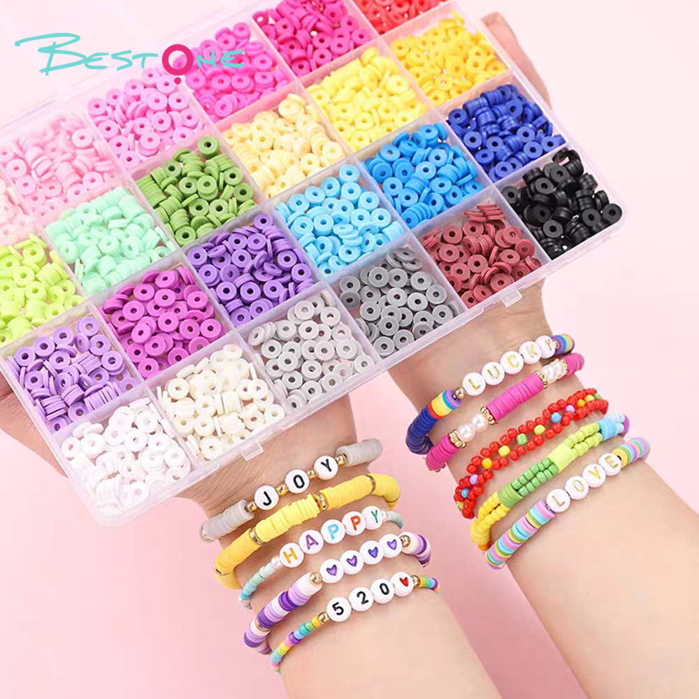 POLUMER Clay Beads DIY Bracelet Kit – 3 Color Variants – Customizable Gift Set