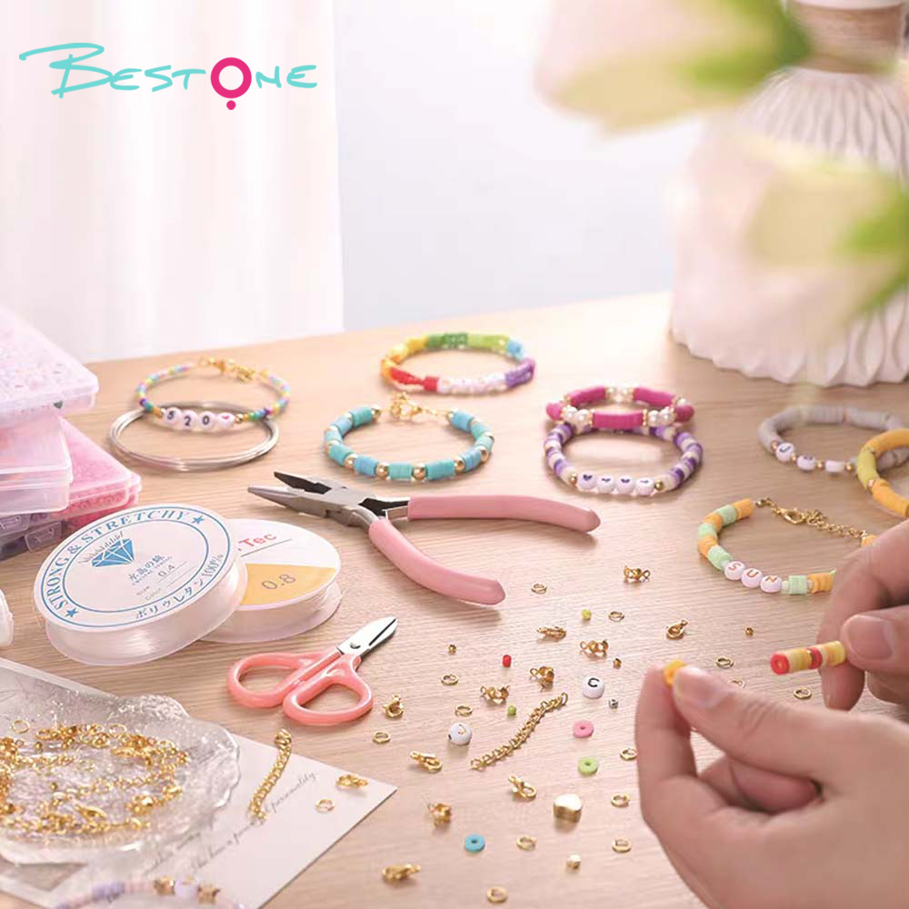 POLUMER Clay Beads DIY Bracelet Kit – 3 Color Variants – Customizable Gift Set