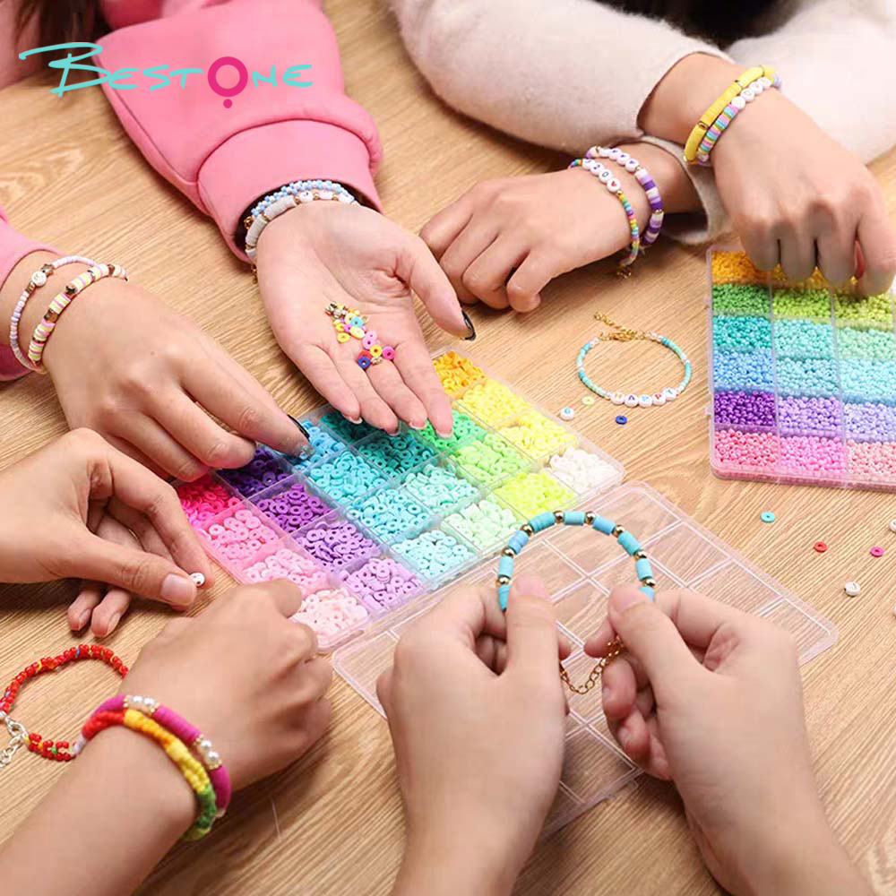 POLUMER Clay Beads DIY Bracelet Kit – 3 Color Variants – Customizable Gift Set