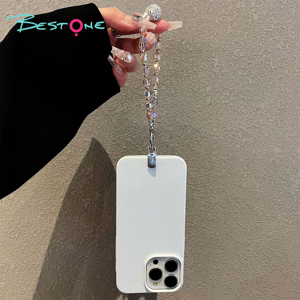 Crystal Beaded Phone Strap – Letter Tag & Butterfly Charm – 6 Color Variants – OEM Available