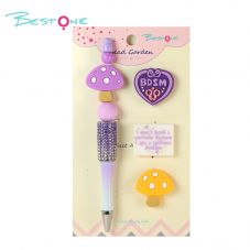 DIY Beaded Pen Kit – Mushroom & Butterfly Series – Silicone & Acrylic Beads