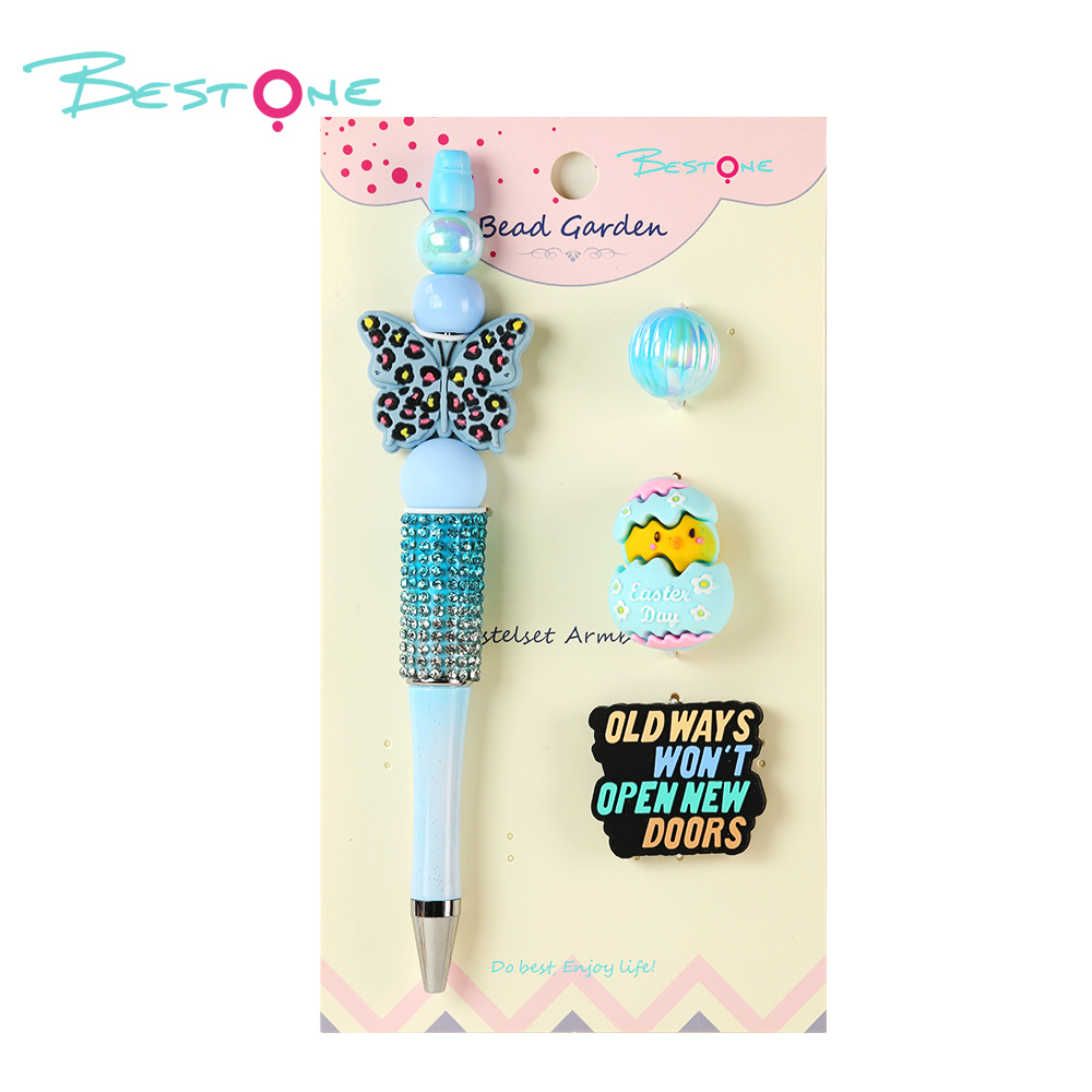 DIY Beaded Pen Kit – Mushroom & Butterfly Series – Silicone & Acrylic Beads