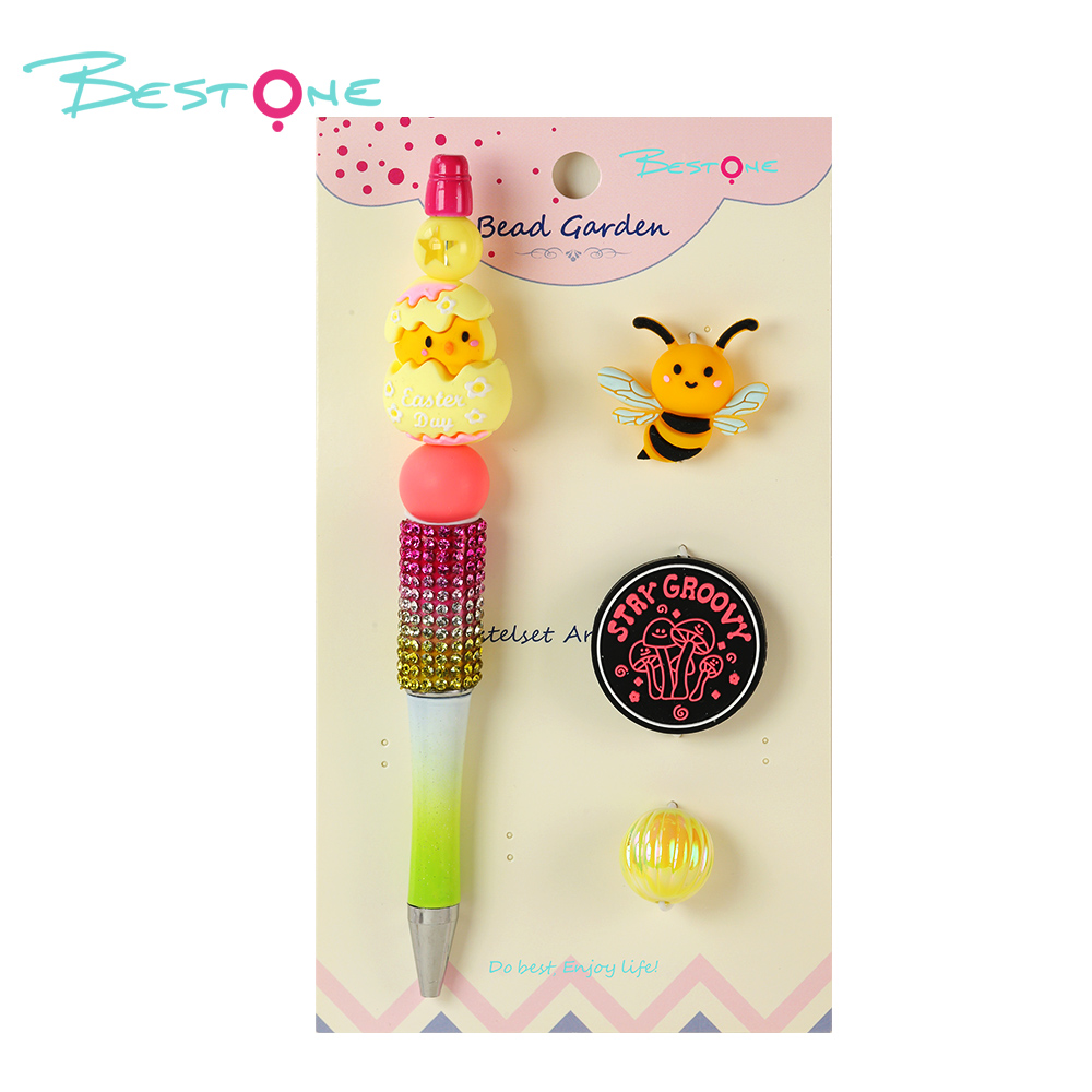 DIY Beaded Pen Kit – Mushroom & Butterfly Series – Silicone & Acrylic Beads