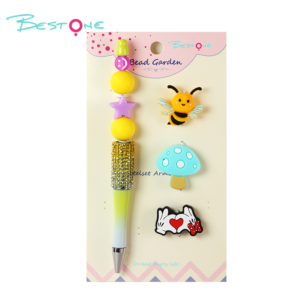 DIY Beaded Pen Kit – Mushroom & Butterfly Series – Silicone & Acrylic Beads