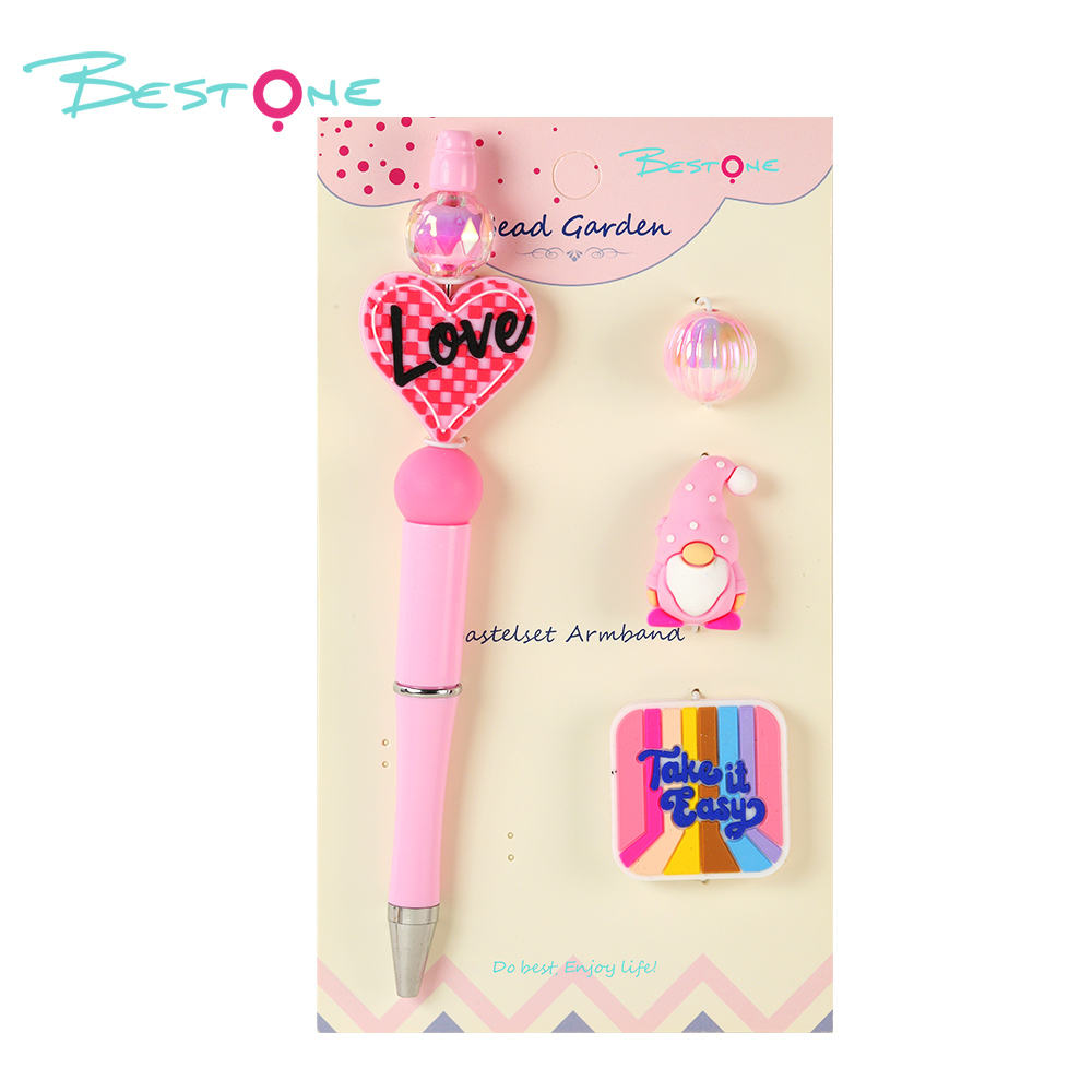 DIY Beaded Pen Kit – Chick, Mushroom & Heart Series – Silicone & Acrylic Beads