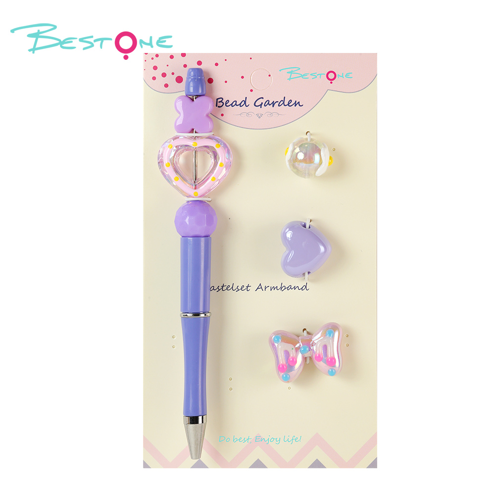 DIY Beaded Pen Kit – Chick, Mushroom & Heart Series – Silicone & Acrylic Beads