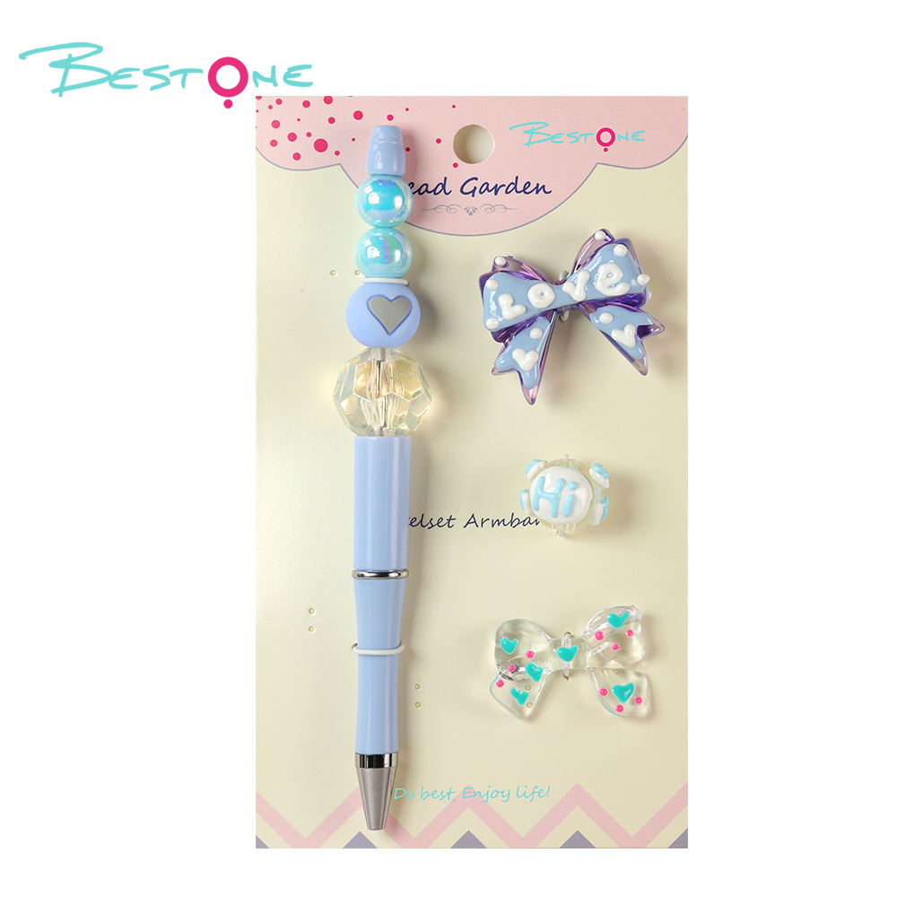 DIY Beaded Pen Kit – Chick, Mushroom & Heart Series – Silicone & Acrylic Beads