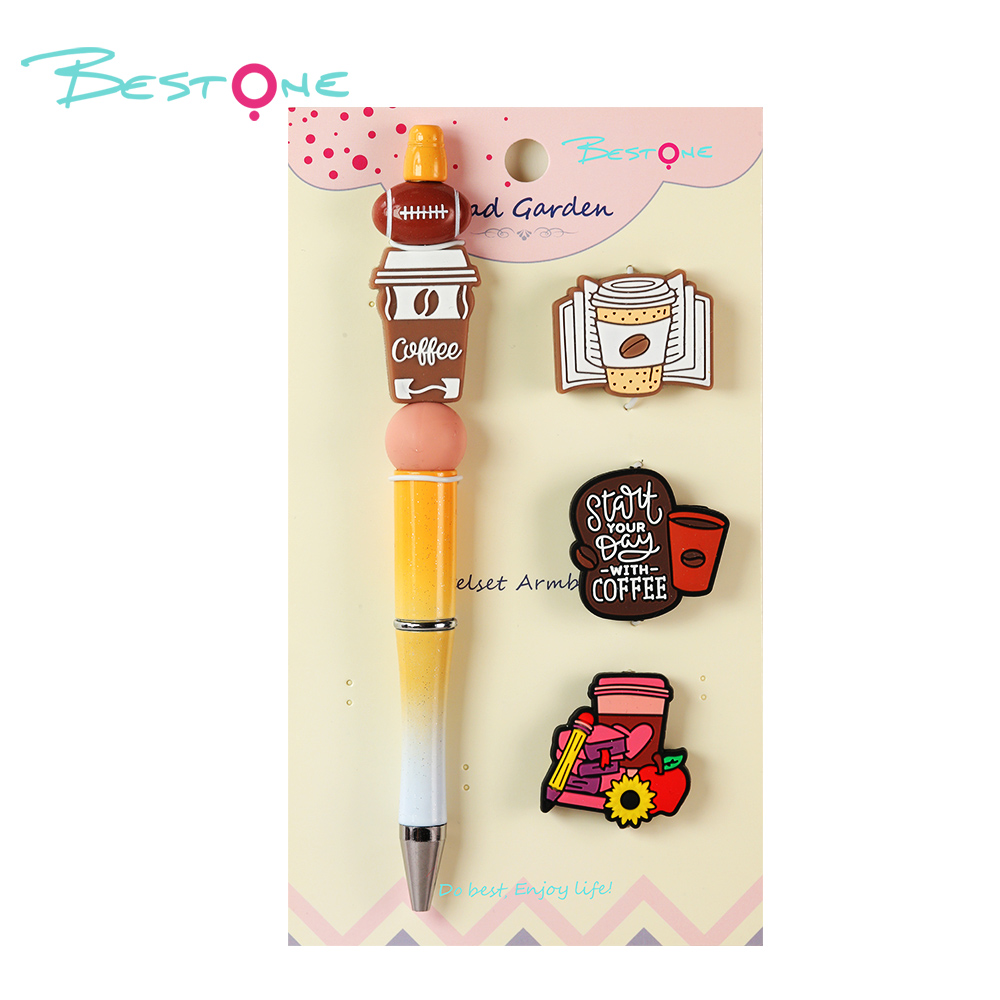 DIY Beaded Pen Kit – Checkerboard, Chick, Flower & Bee Series – Silicone & Acrylic Beads
