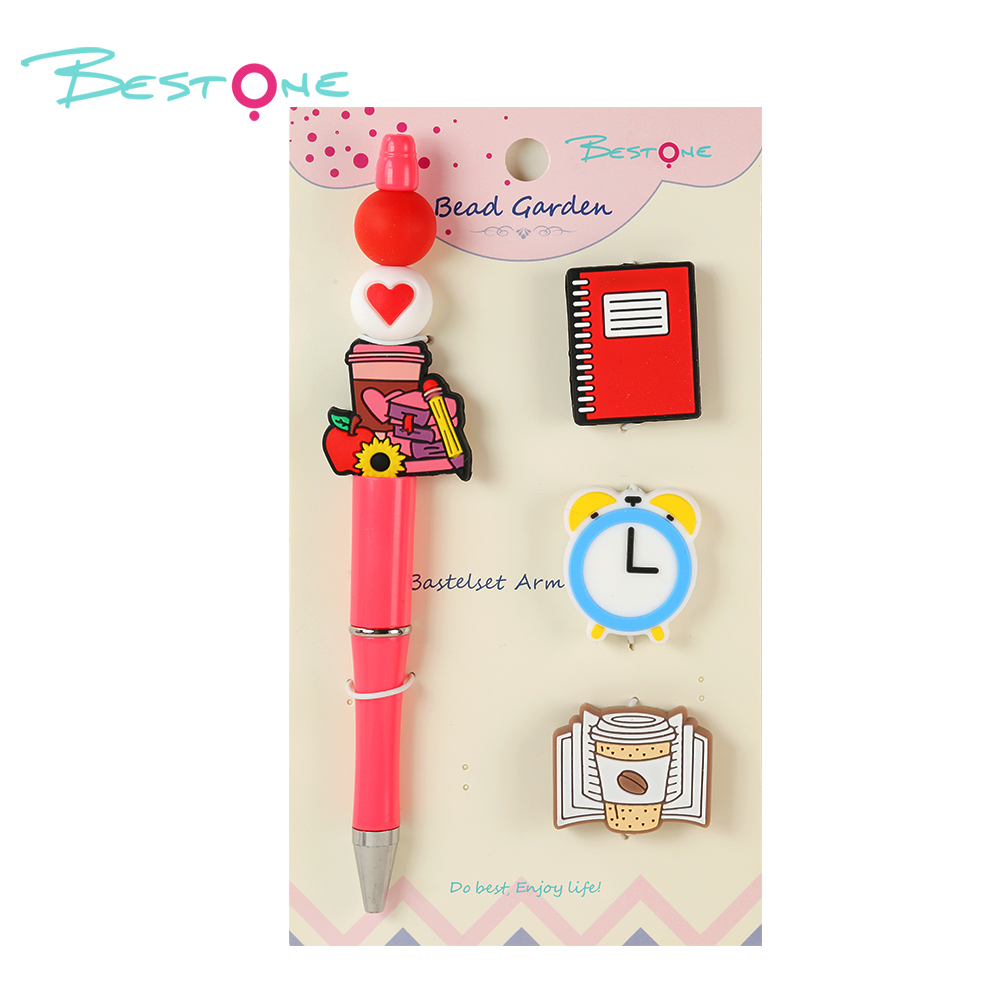 DIY Beaded Pen Kit – Checkerboard, Chick, Flower & Bee Series – Silicone & Acrylic Beads