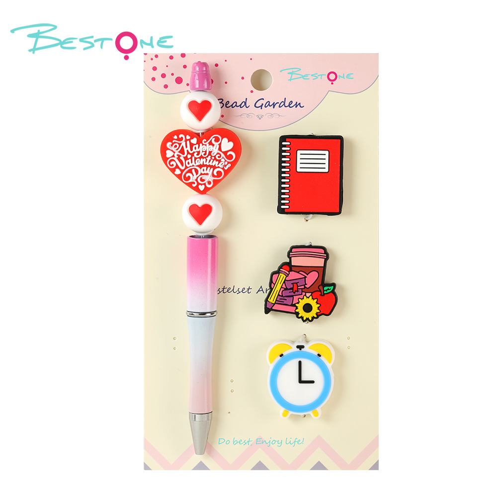 DIY Beaded Pen Kit – Checkerboard, Chick, Flower & Bee Series – Silicone & Acrylic Beads