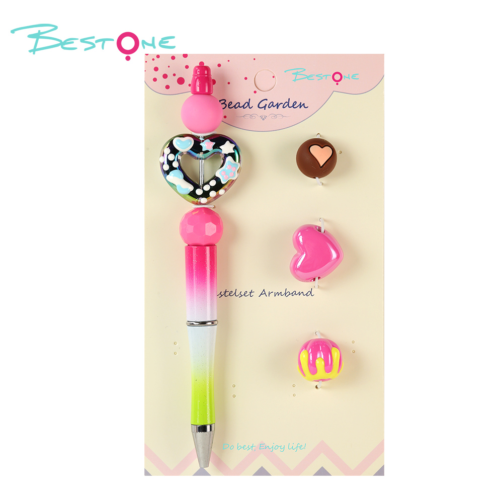 DIY Beaded Pen Kit – Checkerboard, Chick, Flower & Bee Series – Silicone & Acrylic Beads