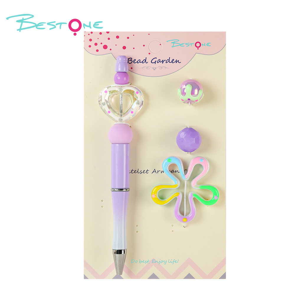 DIY Beaded Pen Kit – Checkerboard, Chick, Flower & Bee Series – Silicone & Acrylic Beads